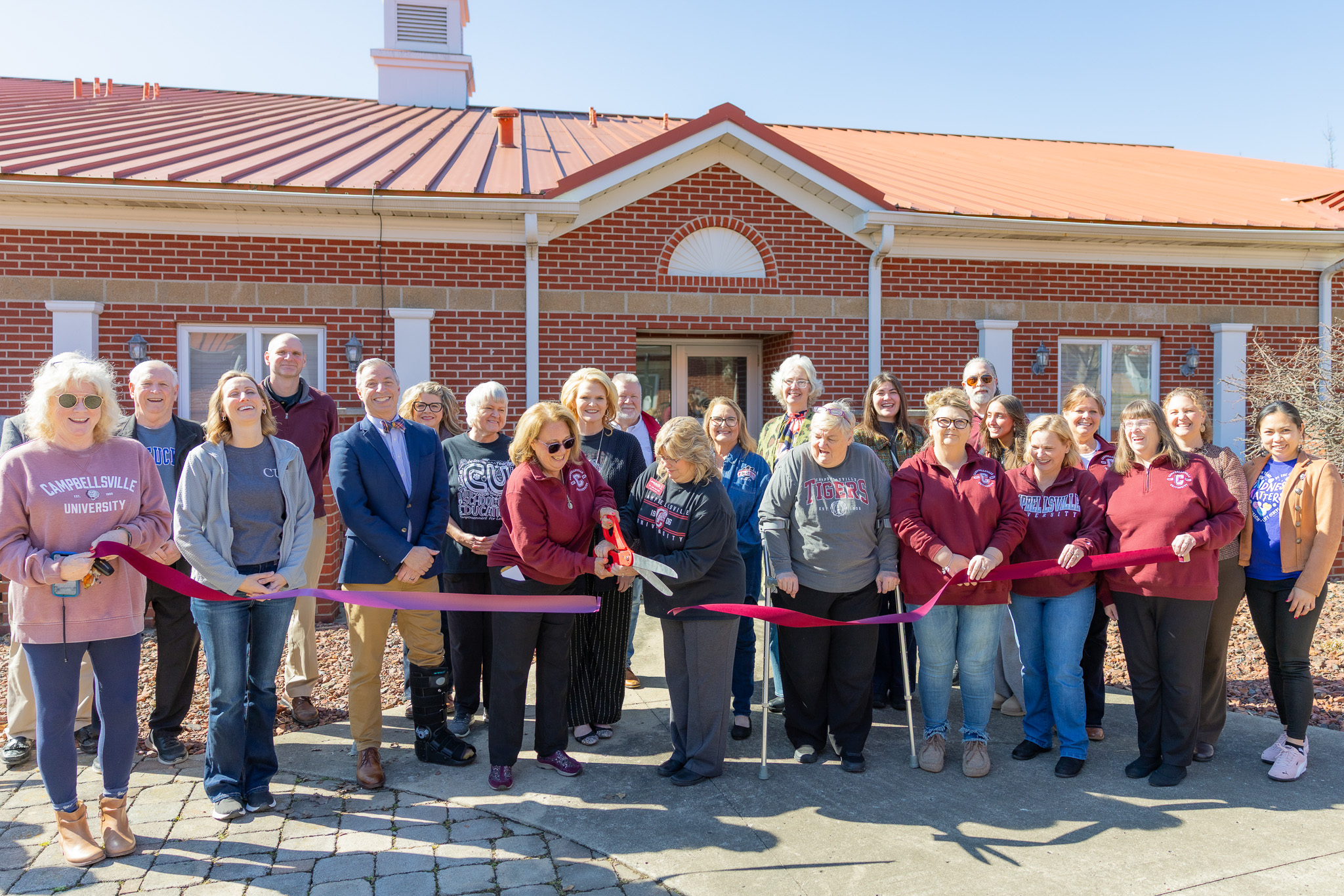 Campbellsville University School of Education Staff Cut the Ribbon for the New Montessori Classroom
