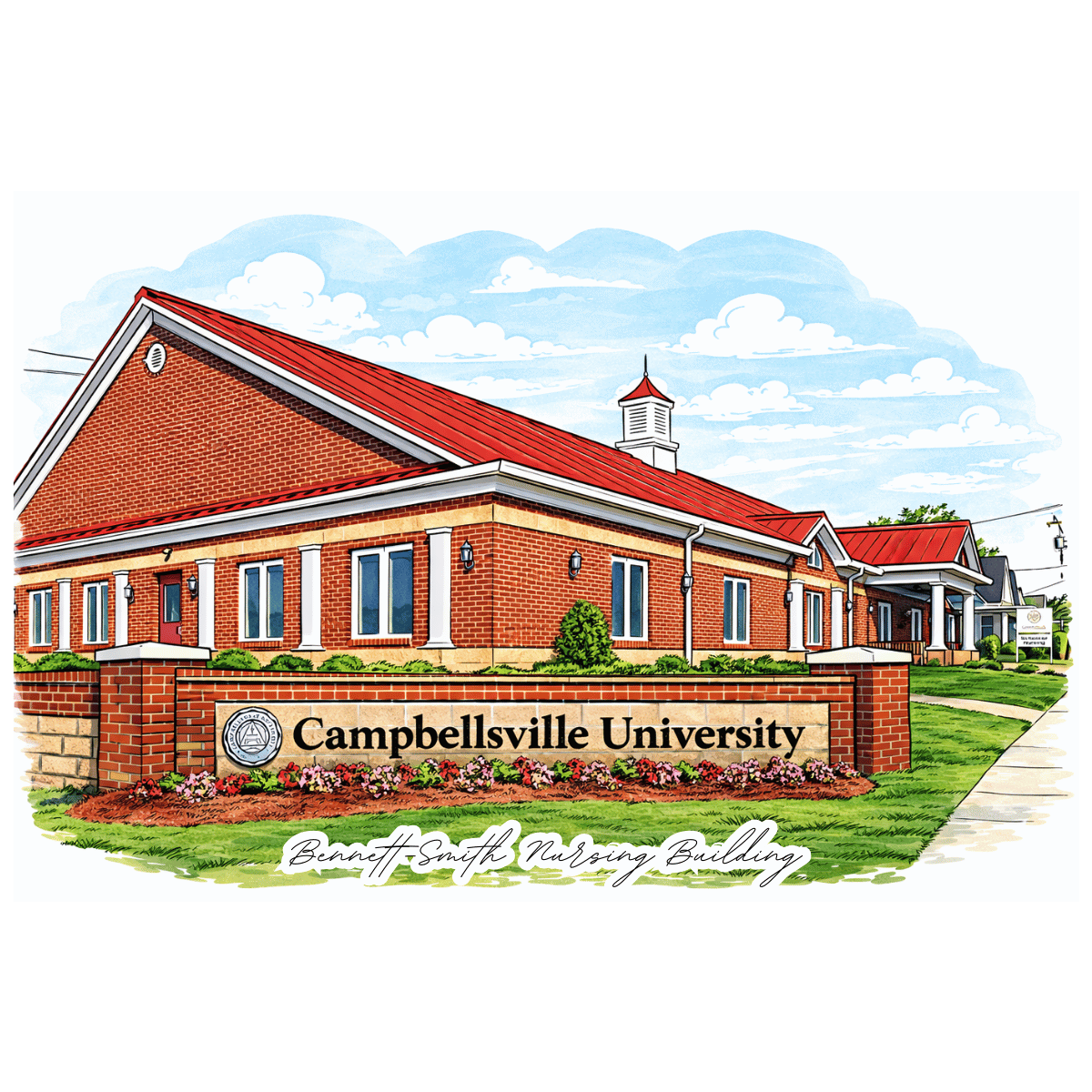 Artistic rendition of the Bennett-Smith Nursing Building on Main Campus at CU