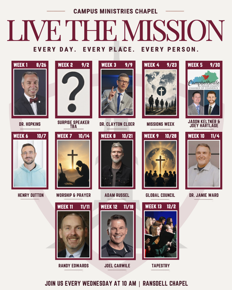 2026 Fall Chapel Schedule