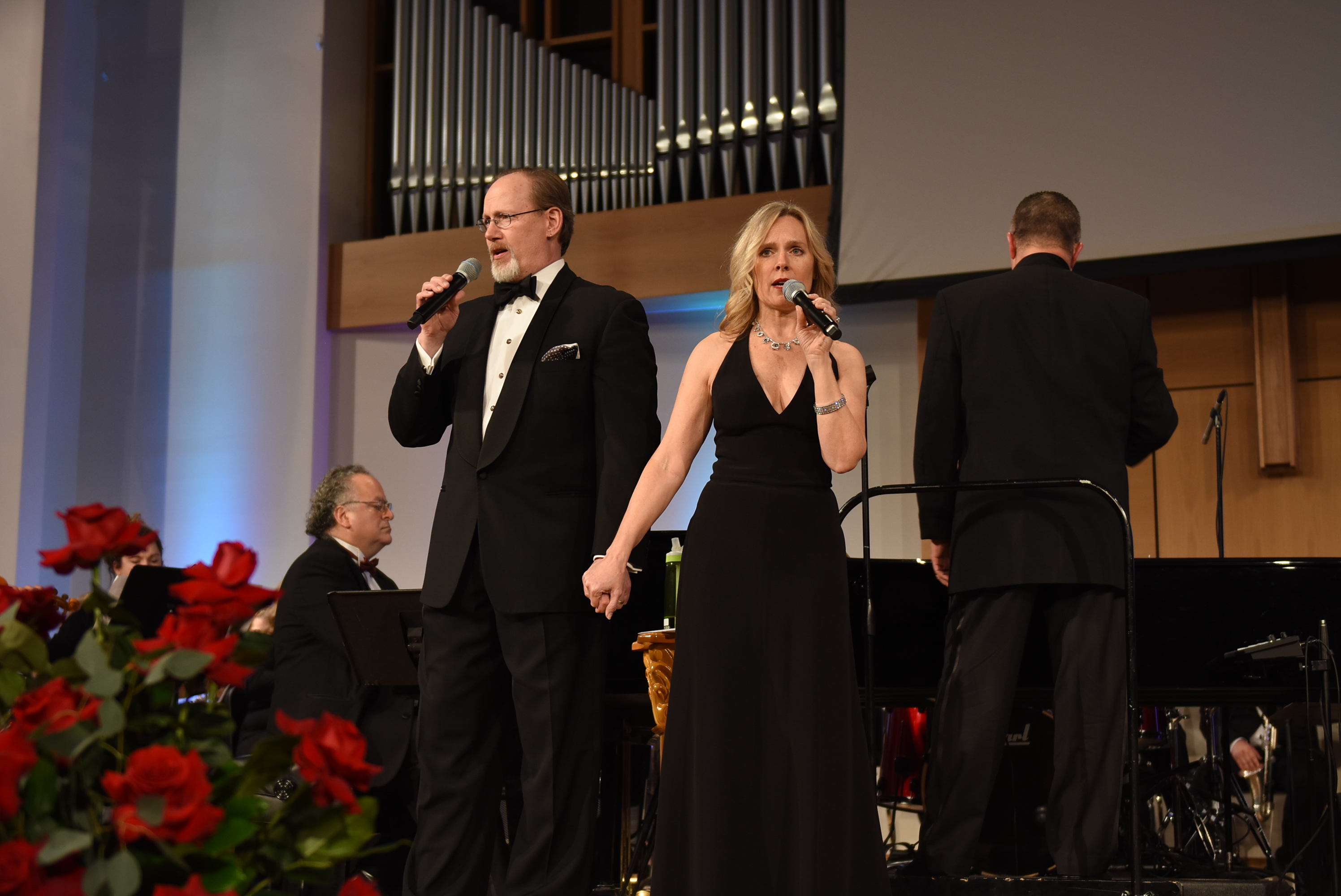 After the 10th Annual Diamond Derby Rose Gala Broadway Comes to the Bluegrass, the  Broadway performer J. Mark McVey and his wife Christy Tarr-McVey performed a concert with the CU Orchestra. (CU Photo by Ariel Emberton) 