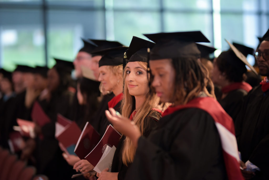 Audrey Glaize of Shelbyville, Ky., participates in the graduation ceremony at Campbellsville University. (Campbellsville University Photo by Joshua Williams)
