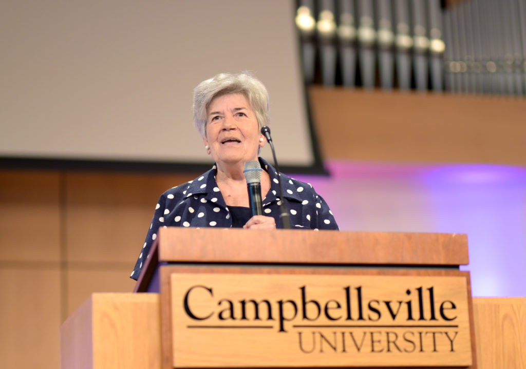 Campbellsville University alumna Ginny Flanagan speaks of university’s heritage