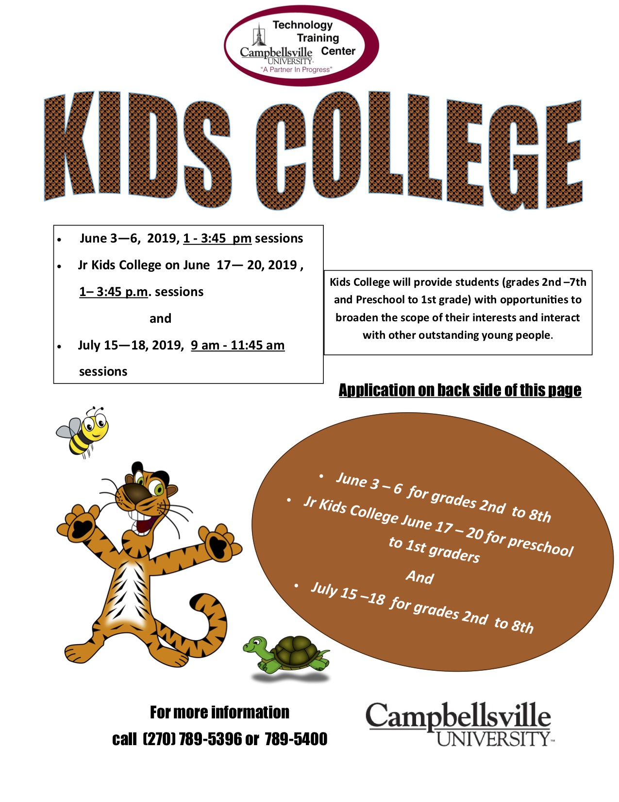 Campbellsville University Kids College to be held in June and July on campus