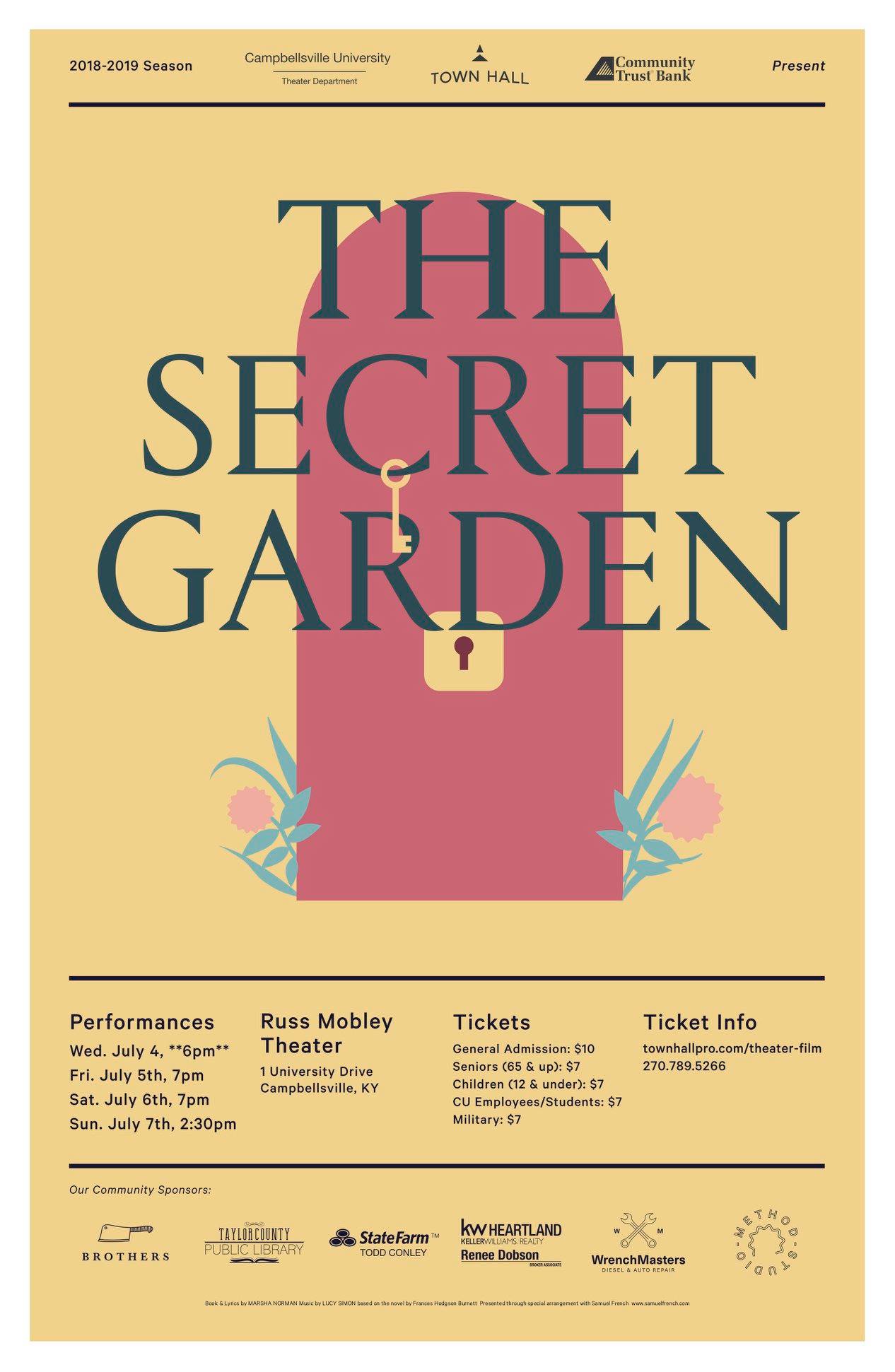 Campbellsville University to present ‘The Secret Garden’ July 4-7