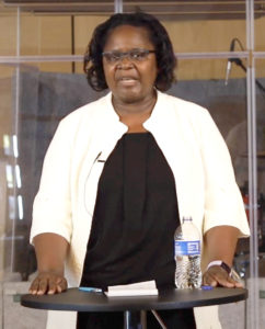 Bamwine speaks at Campbellsville University’s International Education Week chapel