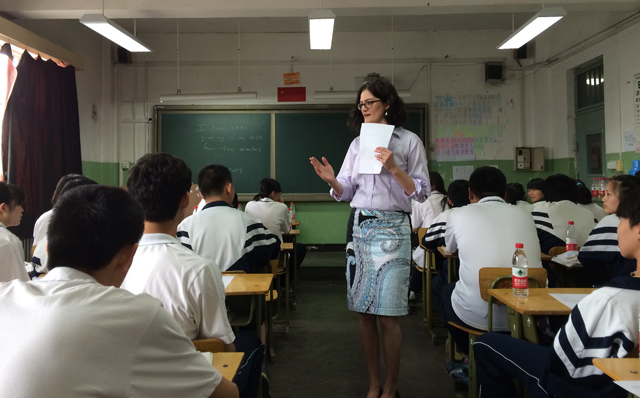 Ardeen Top, assistant director of English as a Second Language (ESL) and instructor in ESL at the Louisville  Education Center, teaches Chinese students in Beijing. 