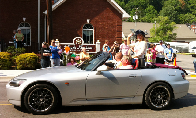 Audrey Wunderlich rides in the Kentucky Mountain Laurel Festival parade. (Photo courtesy of CU alumna Kim Miracle)