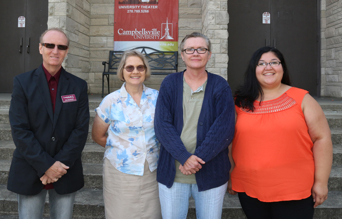 From left William Morse, Linda J. Cundiff, Davie Reneau and Azucena "Susie" Trejo Williams posing for a group shot. (Campbellsville University Photo by Drew Tucker)