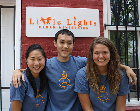Tori Baker, right, a senior at Campbellsville University, interned at Little Lights Urban Ministry in Washington, D.C. for the summer. Sophia Yoo, left, and Jonny Moy from Wheaton College in Chicago, Ill. interned with her. (Photo submitted)