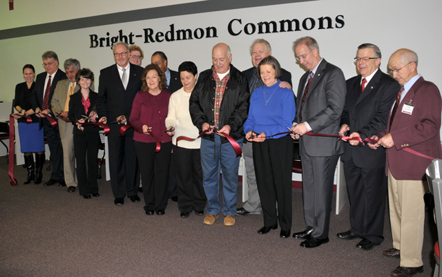 A ribbon cutting for the Bright-Redmon Commons and the Chowning Patio