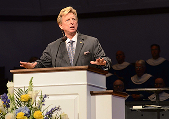 Dr. Taylor speaking at church