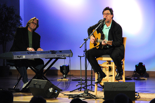 CAMPBELLSVILLE, Ky. -- Giving back is nothing new for Country Music legend Vince Gill. The singer/song writer took the stage Friday night at Campbellsville University’s Ransdell Chapel in front of a sold-out crowd to raise money for CU athletics’ “More Than a Game” fundraising campaign.