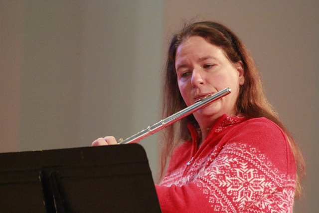 Dr. Lisa McArthur, who coordinates the Christmas concert, plays in last year's concert. (Campbells- ville University Photo by Rachel DeCoursey)