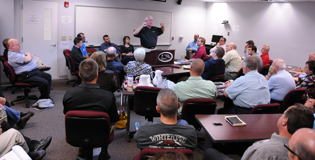 The Rev. Rusty Ellison, pastor of Walnut Street Baptist Church in Louisville, Ky., teaches a breakout session during the Transformational Church Summit held on Campbellsville University’s campus Sept. 27 and 28. (Campbellsville University Photo by Ye Wei “Vicky”)