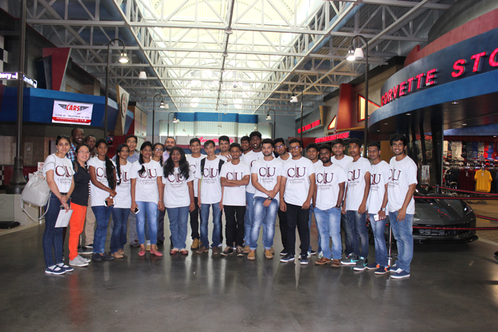 Students from India visit National Corvette Museum at Bowling Green, Ky. (Campbellsville University Photo by Joshua Williams)