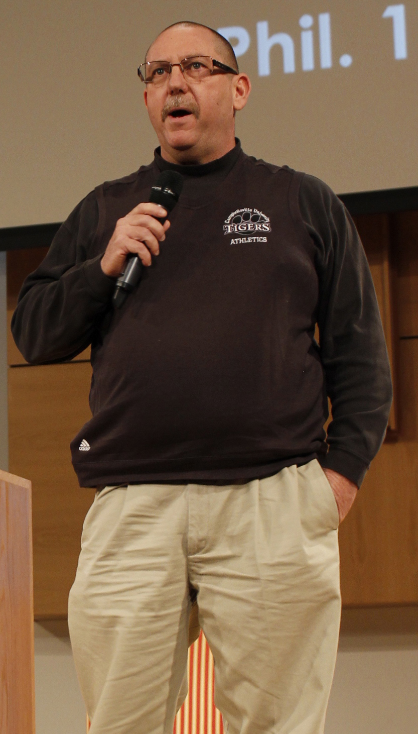 Jim Hardy speaking at Chapel