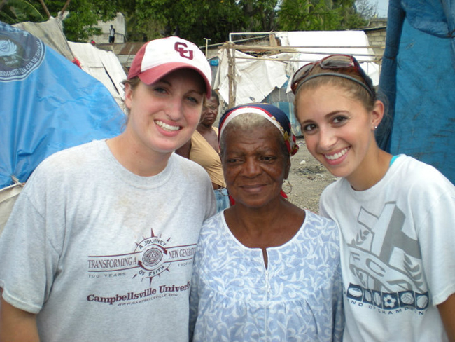 Kristi Ensminger, left, and Jordan Cornett are spending a large portion of their summer helping people in Haiti following the recent earthquake.