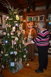 Linda Beal, left, and Cora Renfro at Chowning Art Shop Open House.