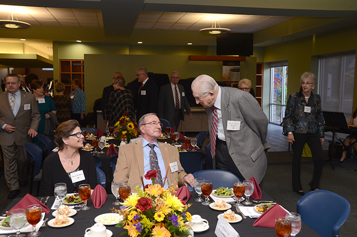 From left; Marie Windburn, Dean Johannes and E. Bruce Heilman attending the 37th Annual President’s Club dinner at Campbellsville University. (Campbellsville University Photo by Joshua Williams)