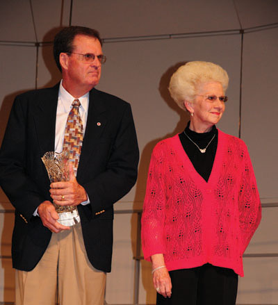 Ron and Mary Lou Rafferty were the recipients of the 2012 Distinguished Alumni Award at Campbellsville University's  Homecoming. (CU Photo by Ellie McKinley)