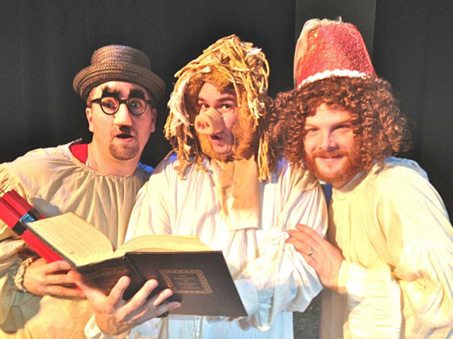 Andrew Ward, right, director of student activities and intramurals, performs with his friends, Travis Stansell and Kyle Biery, 37 plays in 90 minutes for "The Complete Works of William Shakespeare (Abridged)" Jan. 13-15.