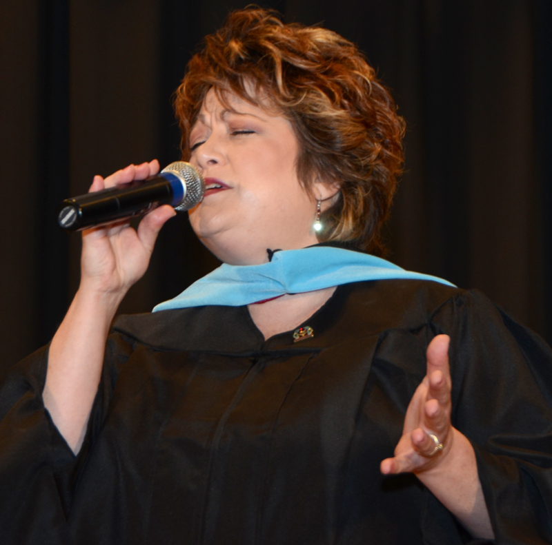 Sharon Arflin performs Pearl Jozefzoon’s “You Raise  Me Up.” (Campbellsville University Photo by Drew  Tucker)