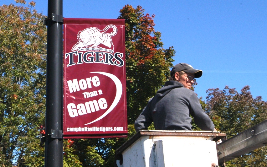 New banners were installed today on Campbellsville University's Tiger Way