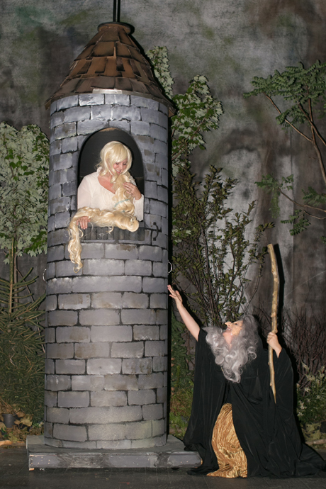 Trisha Hall is Rapunzel and Singrid Tipton is the Witch in "Into the Woods" at Campbellsville University.