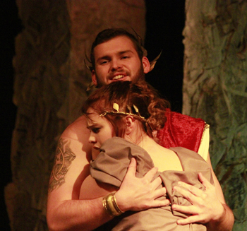  Tyler Abney and Megan Kist play Haemon and  Antigone in the play at Campbellsville University.