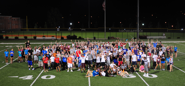 A total of 316 students participated in the attempt to set the first world record for the World’s Largest Game of Freeze Tag, Monday, Aug. 27. (Campbellsville University Photo by Ashley Wilson)