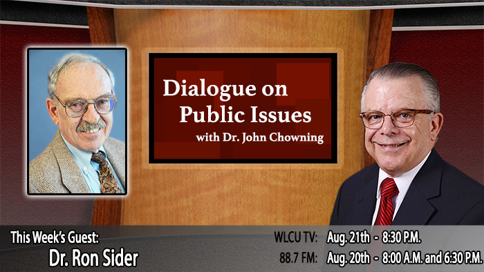 Campbellsville University’s Dr. John Chowning, executive assistant to the president of Campbellsville University for government, community and constituent relations, interviews, Dr. Ron Sider, Distinguished Professor of Theology, Holistic Ministry and Public Policy at Palmer Theological Seminary and founder and president of Emeritus for Social Action, for his “Dialogue on Public Issues” show. The show will air the following times: on WLCU-TV, Campbellsville University’s cable channel 10 and digital channel 23.1, Monday, Aug. 21 at 8:30 p.m. and Sunday, Aug. 20 at 8 a.m. and 6:30 p.m. on 88.7 The Tiger radio.